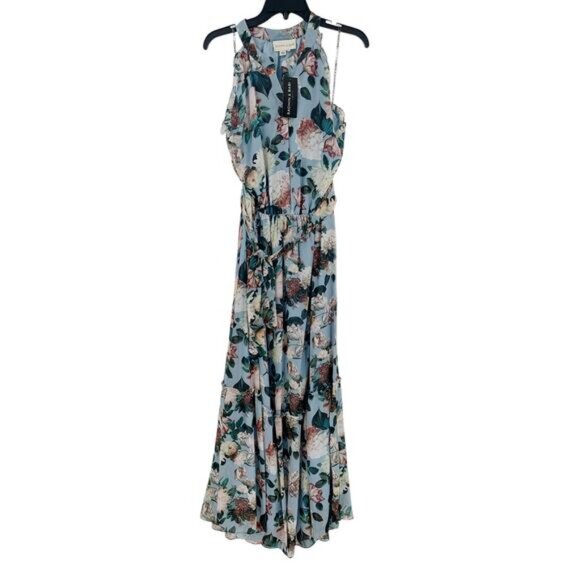 NWT SACHIN + BABI Dress Blair Ice Blue Garden Casual Floral Maxi - Picture 3 of 11